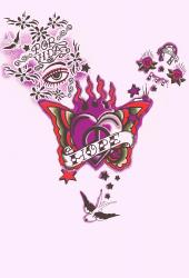 wallunica Ilustrations - Wall Art | Retro heart tattoo design - 1