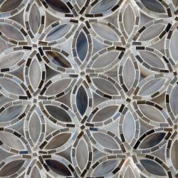 Flapper Floral Detroit Blues Glass Mosaic - 1