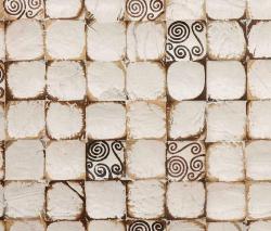 Cocomosaic Cocomosaic wall tiles white patina with spiral brown stamp - 1