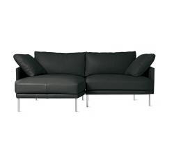 Design Within Reach Camber Compact Sectional в коже, Left, стальные ножки - 1