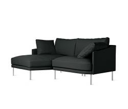 Design Within Reach Camber Compact Sectional в коже, Left, стальные ножки - 2