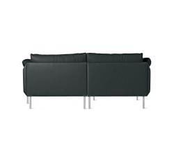 Design Within Reach Camber Compact Sectional в коже, Left, стальные ножки - 5