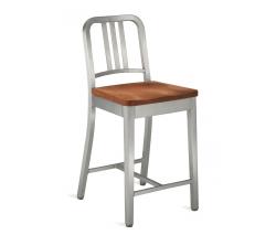 emeco Navy Counter stool with natural wood seat - 1