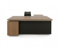 M2L Brand L-desk wood leather - 1