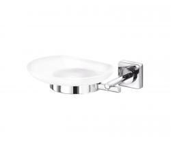Inda Quadro Wall-mounted soap holder with satined glass dish - 1