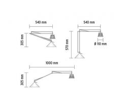 Настольный светильник FLOS ARCHIMOON K с основанием прозрачный диффузор - 2