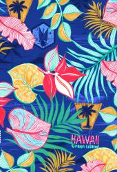 Изображение продукта wallunica Ilustrations - Wall Art | Illustration plante tropicale sur fond bleu