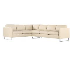 Design Within Reach Goodland Large Sectional в коже, Right, стальные ножки - 1